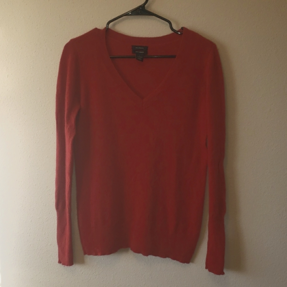 Halogen 100% Cashmere V Neck Sweater